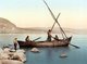 Palestine: Palestinian men fishing from a boat on the Sea of Galilee (Lake Tiberias) c. 1900